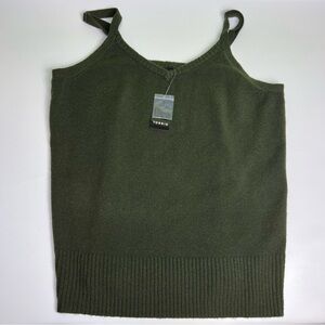 TORRID EVERYDAY PLUSH CAMI SWEATER TOP IN OLIVE GREEN SIZE 1 (1X/ 14-16) NEW